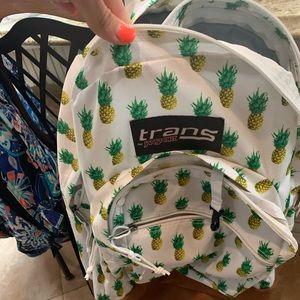 Jansport pineapple backpack with leather bottom